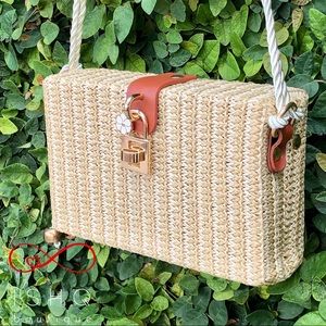 Meadow, Picnic Basket inspired Shoulder Bag BEIGE